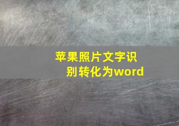 苹果照片文字识别转化为word