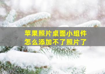 苹果照片桌面小组件怎么添加不了照片了