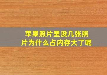 苹果照片里没几张照片为什么占内存大了呢