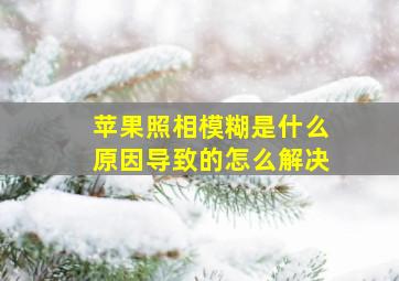 苹果照相模糊是什么原因导致的怎么解决