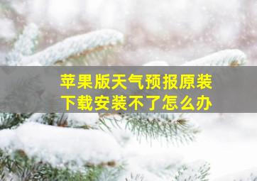 苹果版天气预报原装下载安装不了怎么办