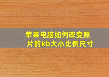 苹果电脑如何改变照片的kb大小比例尺寸