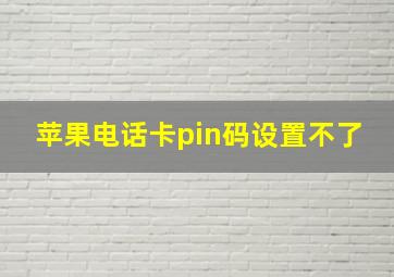 苹果电话卡pin码设置不了