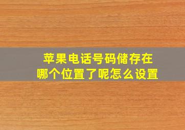 苹果电话号码储存在哪个位置了呢怎么设置