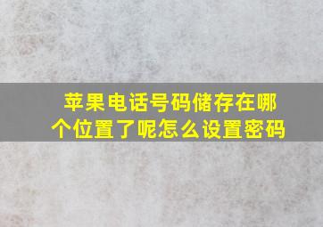 苹果电话号码储存在哪个位置了呢怎么设置密码