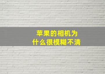 苹果的相机为什么很模糊不清