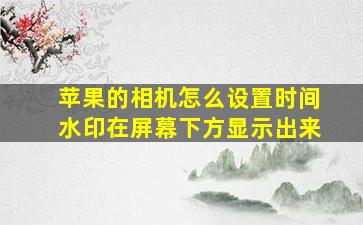 苹果的相机怎么设置时间水印在屏幕下方显示出来