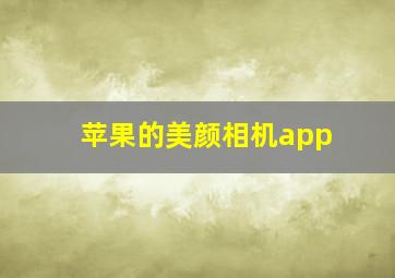 苹果的美颜相机app