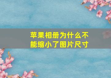 苹果相册为什么不能缩小了图片尺寸