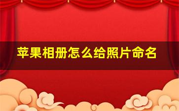 苹果相册怎么给照片命名