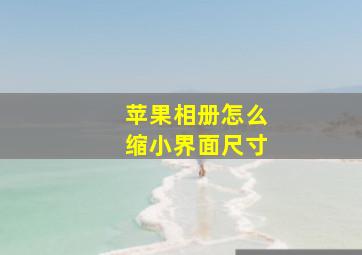 苹果相册怎么缩小界面尺寸