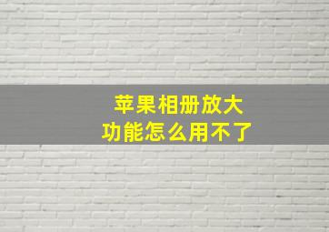 苹果相册放大功能怎么用不了