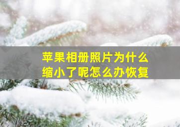 苹果相册照片为什么缩小了呢怎么办恢复