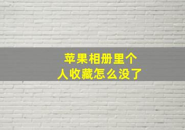 苹果相册里个人收藏怎么没了