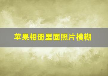 苹果相册里面照片模糊