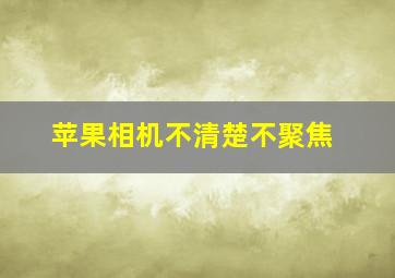 苹果相机不清楚不聚焦