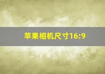 苹果相机尺寸16:9