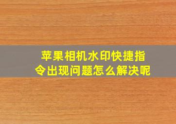 苹果相机水印快捷指令出现问题怎么解决呢