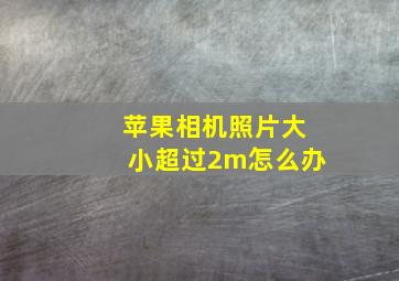 苹果相机照片大小超过2m怎么办