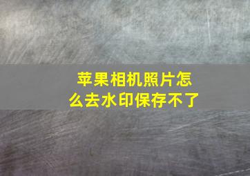 苹果相机照片怎么去水印保存不了