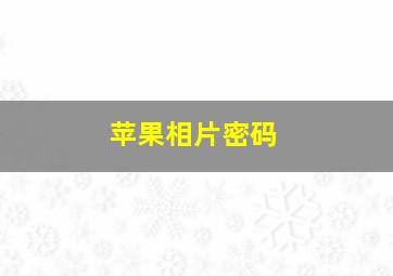 苹果相片密码