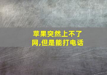 苹果突然上不了网,但是能打电话