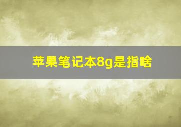 苹果笔记本8g是指啥