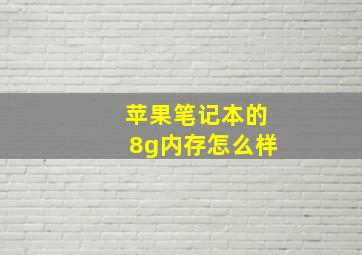 苹果笔记本的8g内存怎么样