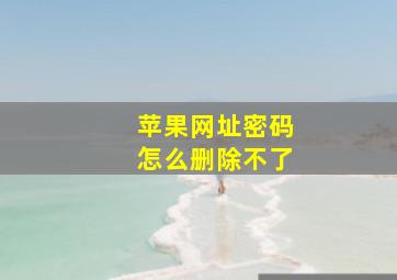 苹果网址密码怎么删除不了