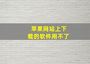 苹果网站上下载的软件用不了