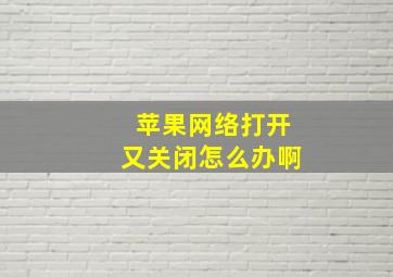 苹果网络打开又关闭怎么办啊