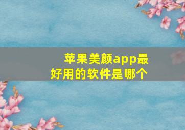 苹果美颜app最好用的软件是哪个