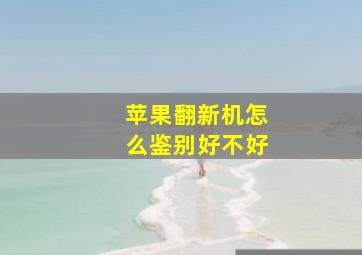 苹果翻新机怎么鉴别好不好