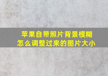 苹果自带照片背景模糊怎么调整过来的图片大小