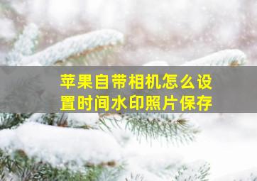 苹果自带相机怎么设置时间水印照片保存