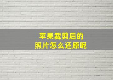 苹果裁剪后的照片怎么还原呢