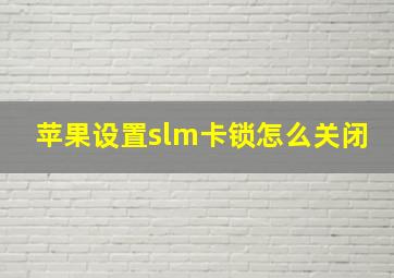 苹果设置slm卡锁怎么关闭