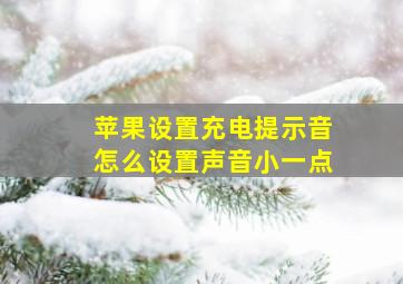 苹果设置充电提示音怎么设置声音小一点