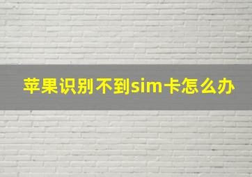 苹果识别不到sim卡怎么办