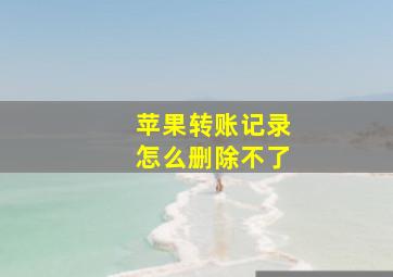 苹果转账记录怎么删除不了