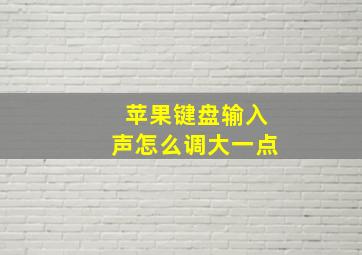 苹果键盘输入声怎么调大一点