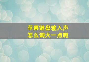 苹果键盘输入声怎么调大一点呢