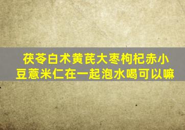 茯苓白术黄芪大枣枸杞赤小豆薏米仁在一起泡水喝可以嘛