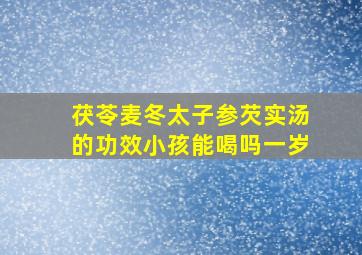 茯苓麦冬太子参芡实汤的功效小孩能喝吗一岁