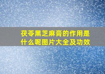 茯苓黑芝麻膏的作用是什么呢图片大全及功效