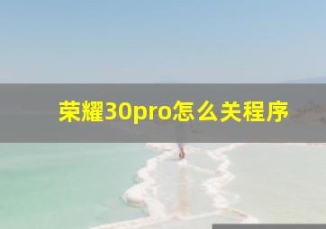 荣耀30pro怎么关程序