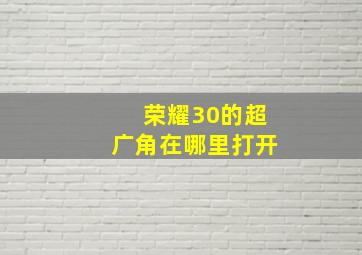 荣耀30的超广角在哪里打开