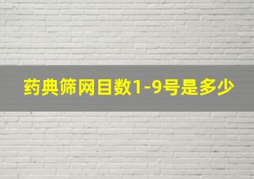 药典筛网目数1-9号是多少