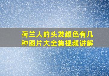 荷兰人的头发颜色有几种图片大全集视频讲解