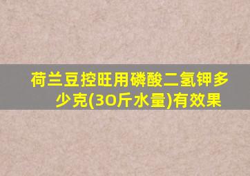 荷兰豆控旺用磷酸二氢钾多少克(3O斤水量)有效果